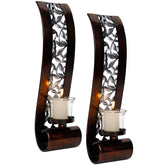 Shelving Solution Wall Sconce 14.4 x 3.5 Inch, with Tea Light Candle Holder Antique Bronze Style Metal Wall Art Decorations for Living Room, Bathroom, Dining Room and Office, Set of 2 image 0